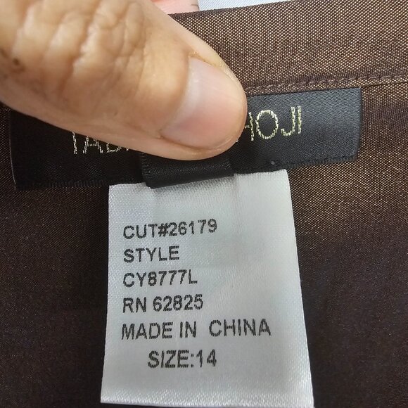 Tadashi Shoji Skirt Taffeta Brown Shimmery Maxi Goth Whimsigoth Formal 14 - Picture 8 of 10